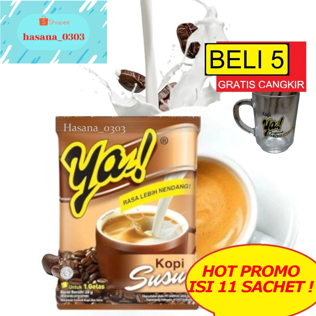 

YA Kopi Susu HOT PROMO isi 11 SACHET [ BELI 5 GRATIS CANGKIR ]