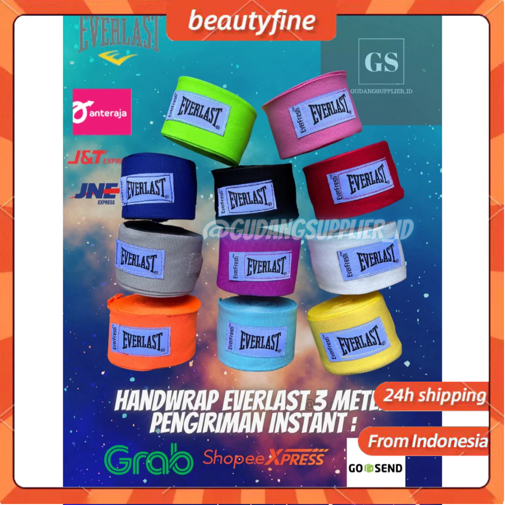 HANDWRAP EVERLAST ELASTIS LIMITED EDITION / ELASTIC MUAY THAI BOXING 3 M DAN / 3 METER / BENDIT TINJ