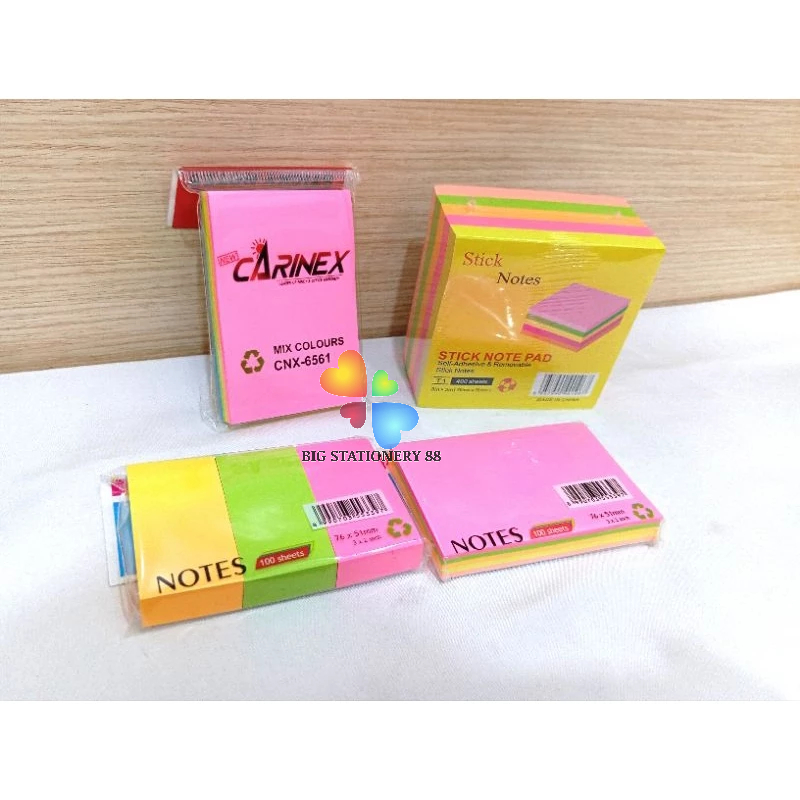 

Sticky note Sticky notes 100 400 lembar 7,6x7,6 cm memo stick memo kertas index