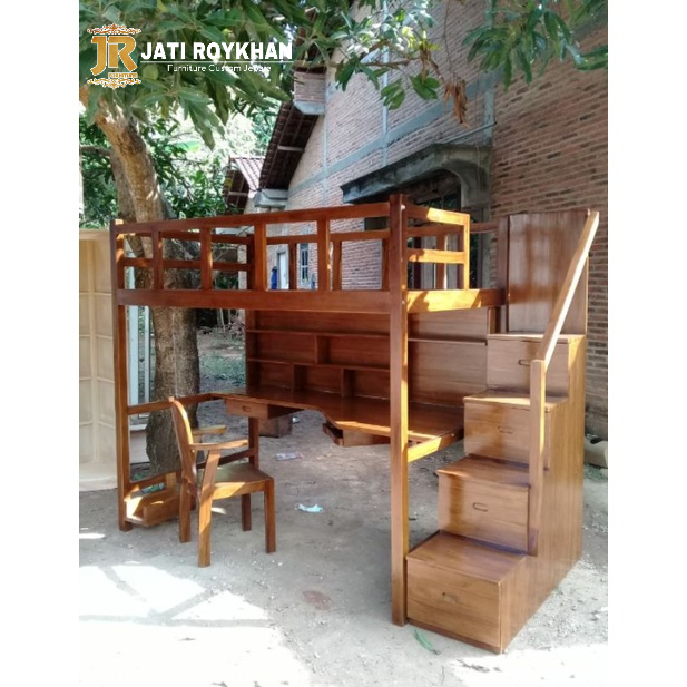 Dipan Tingkat Anak Meja belajar Jati