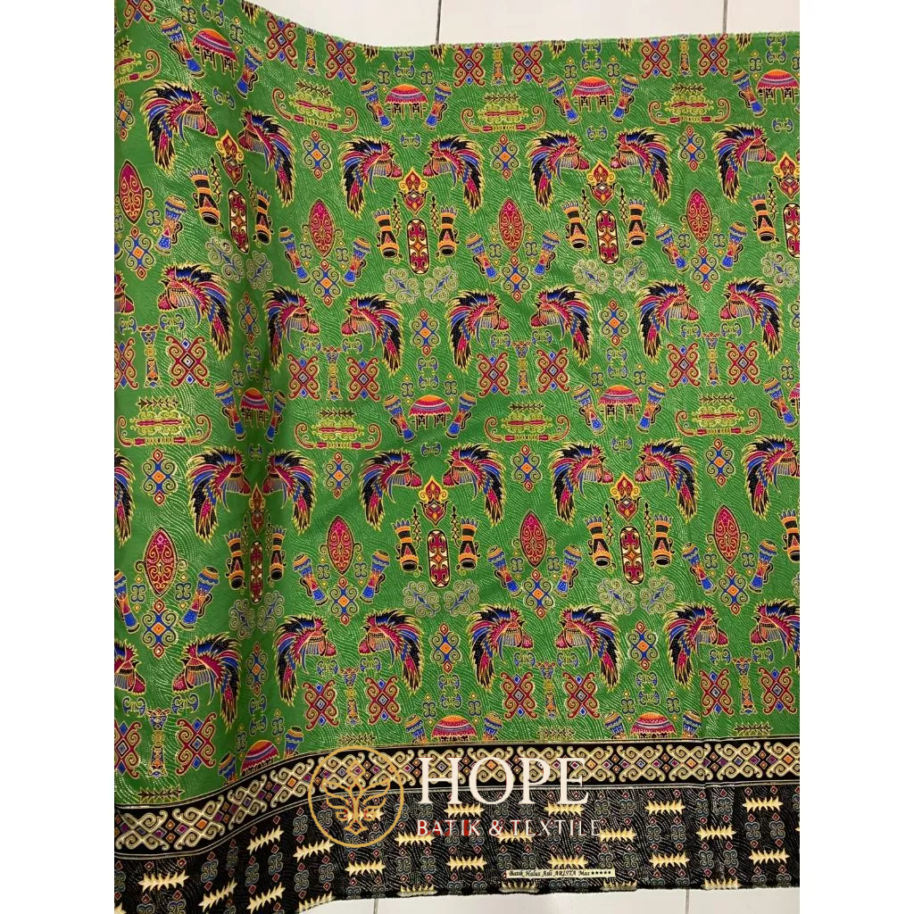 Kain Batik Papua Printing Bahan Sateen Prada Semi Sutra Halus Motif Papua Merk ARISTA MAS Meteran/Gr