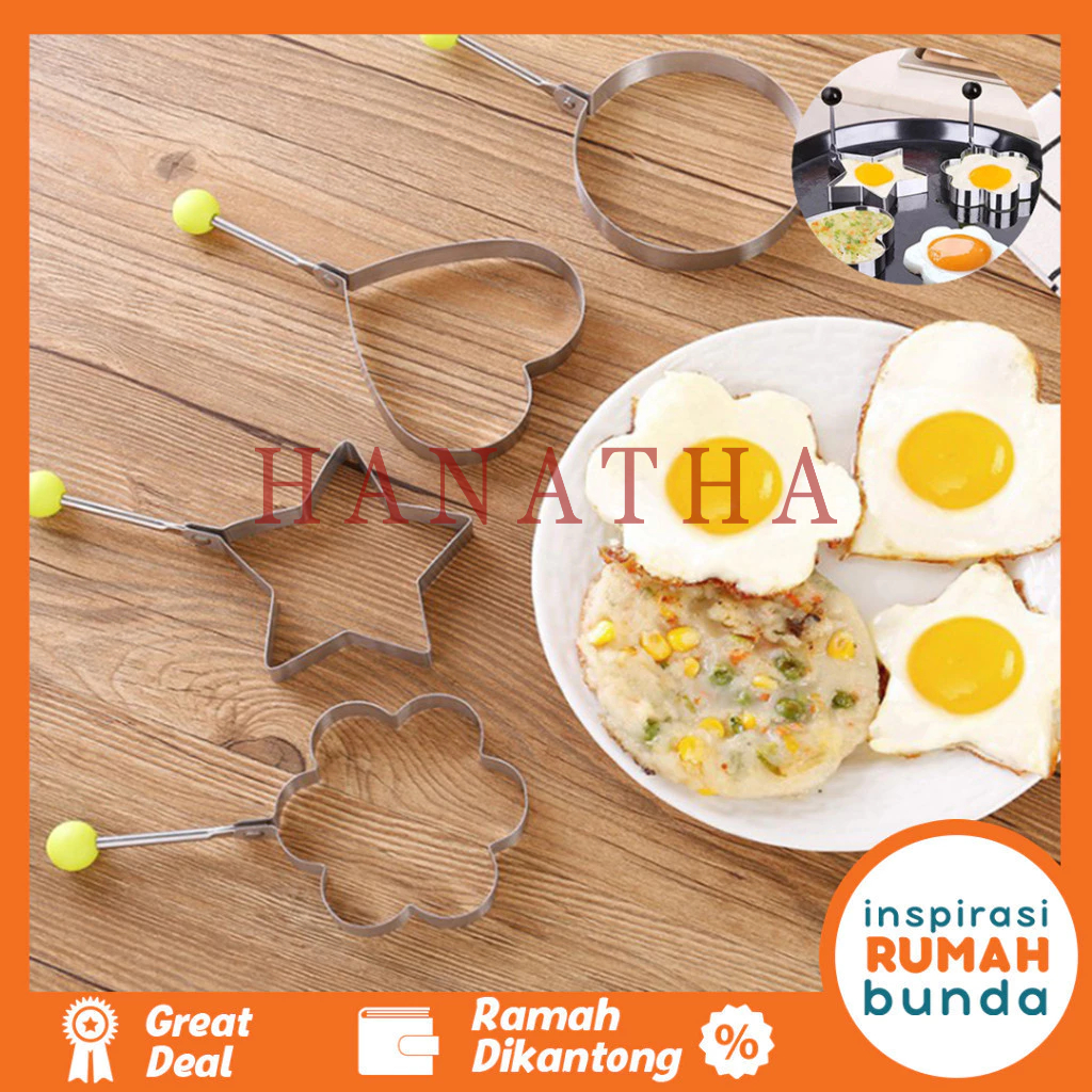 Cetakan Telur Ceplok Dadar Mata Sapi Goreng Karakter Cetakan Pancake Martabak Mini Stainless Steel