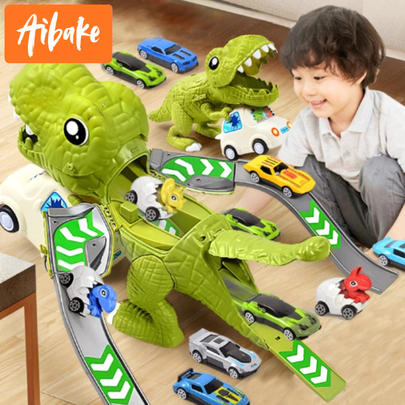 Mainan Rel Dinosaurus Mainan Prosotan Dinosaurus Anak Mainan Mobil Trek Mainan Dino 50Cm