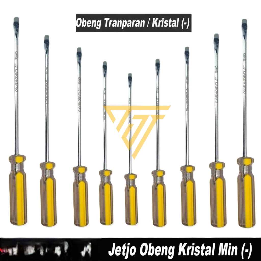 Jetjo Obeng setting  In Line Kristal 2.5mm-6mm 100mm-300mm/ Obeng Tranparan Kristal Ukuran 2.5mm-6mm