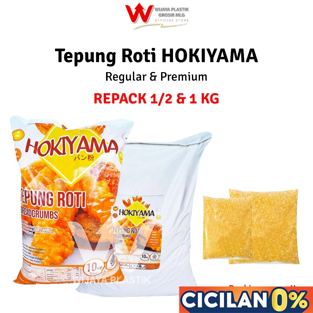 [PROMO] Tepung Roti REPACK [HOKIYAMA] Regular & Premium --- 1/2 1 KG @Pack | 0.5 1 kg panir bread cr