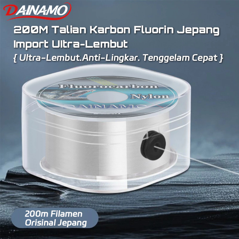 Dainamo 200M tali pancing nilon, tali nilon pancing jepang original ,senar pancing murah kuat,kenur 