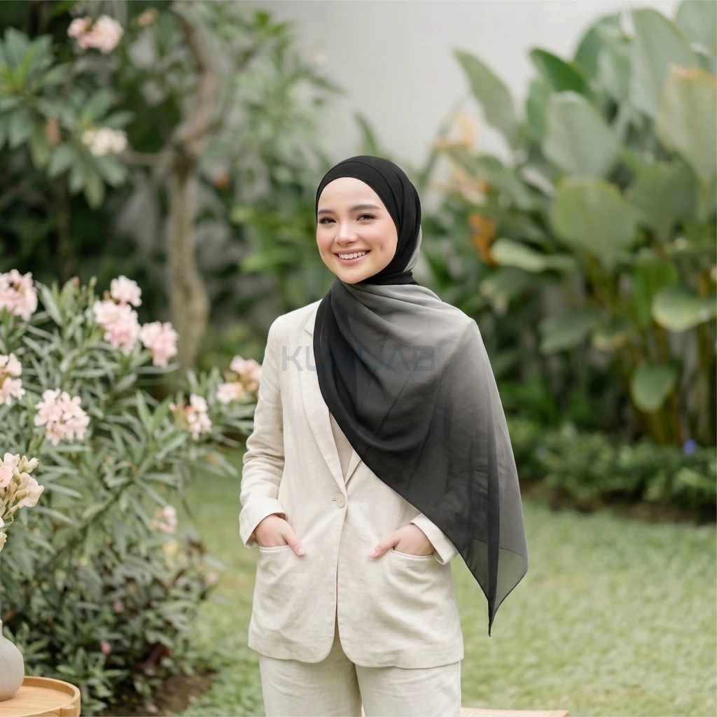 KUHIJAB Last Stock Clearan Sale Pashmina Motif Gradasi Printing Sublime / Jilbab Hijab Instan Ceruty