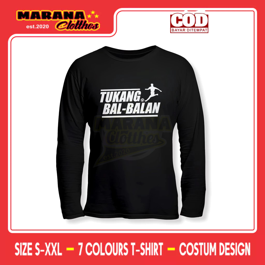 Kaos Tukang Bal-Balan Lengan Panjang Kaos Distro