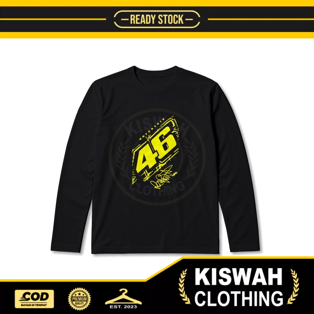 Kaos Tshirt Racing VR46 VRFORYSIX Lengan Panjang Baju Otomotif