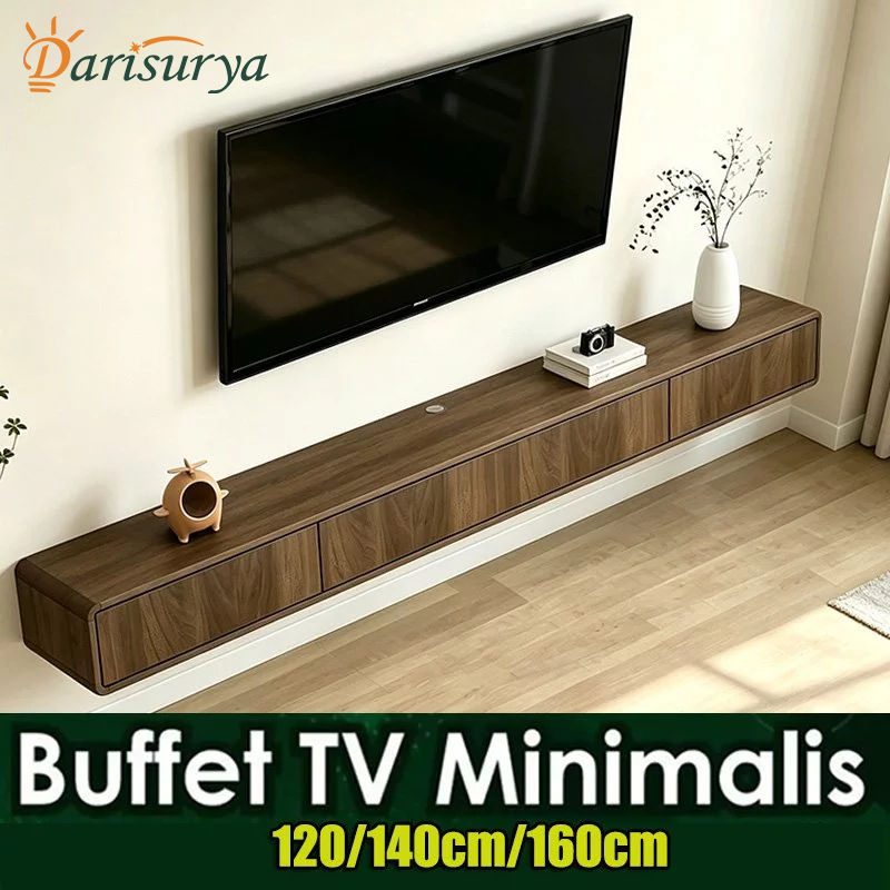 [Garansi 3 tahun&COD ] Buffet TV Minimalis gantung Meja TV Rak Modern Ruang Tamu 120/140cm/160cm Lem