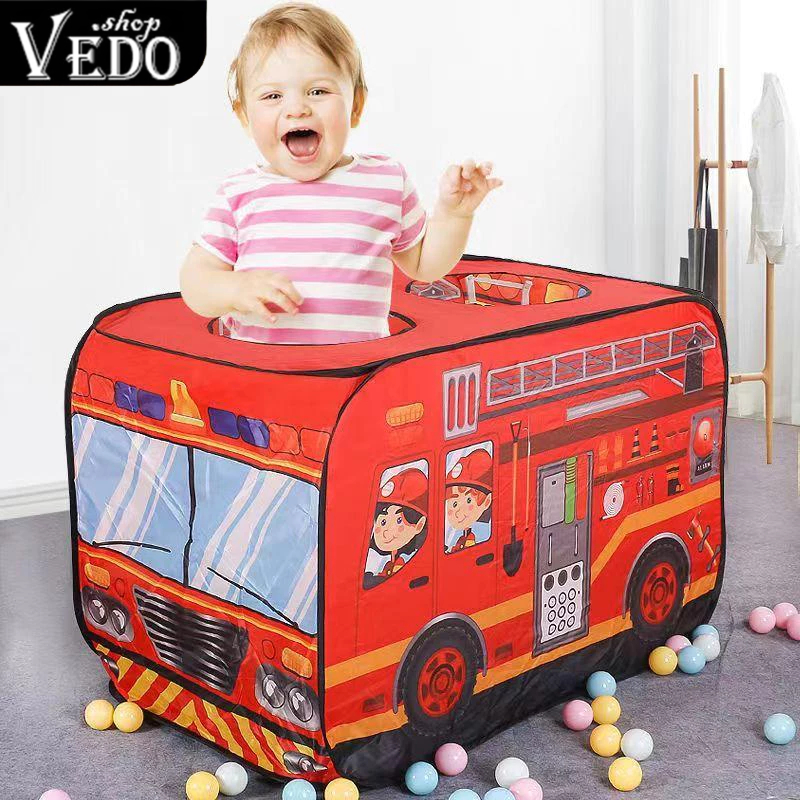 Mainan Tenda Lipat Anak Tenda Mobil Pemadam Tenda Bermain Indoor Outdoor | Tenda Karakter Murah