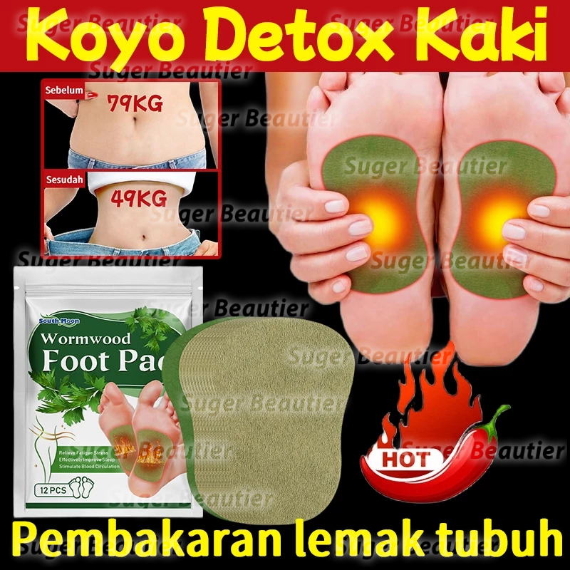 Koyo Detox Kaki 12pcs Slimming Patch Koyo Pelangsing Koyo Pengecil Perut Buncit Wanita Koyo Pelangsi