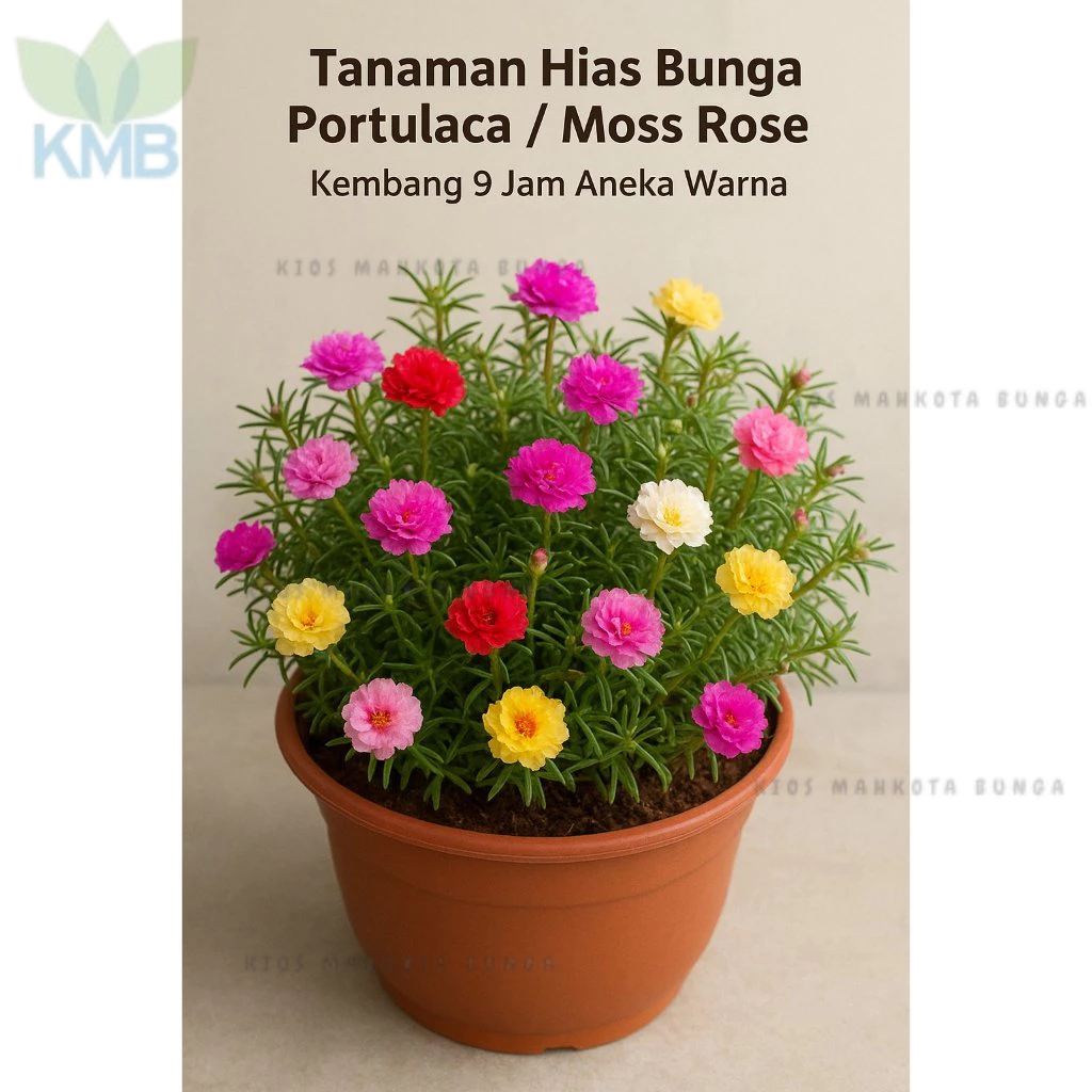 Tanaman bunga sutra bombai Bunga tumpuk / Krokot Kembang Jam 8