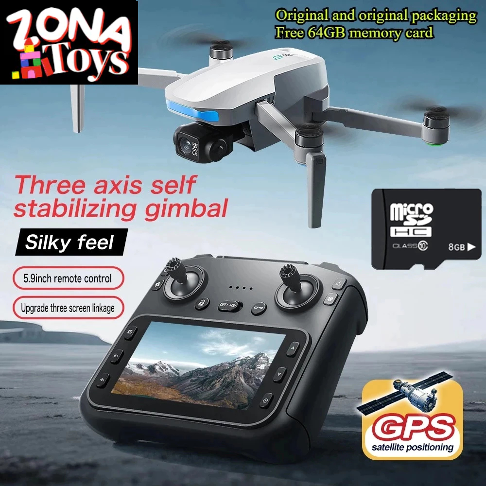 Drone S-X1 4K HD dengan Layar 5.6 Inci – Kamera Gimbal 3-Axis, GPS, Brushless ada fungsi optical flo
