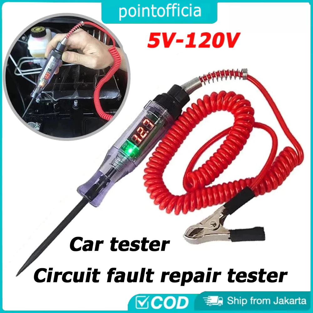 Digital Obeng Testpen Tespen Digital DC Tester Testpen Kelistrikan Listrik Mobil Motor 5v-120v