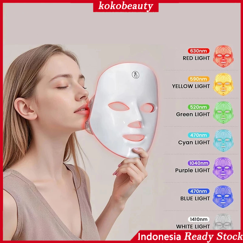 Penjual Lokal  Pdt Led Masker Light 7 Warna Led Mask Photon Therapy Alat Perawatan Wajah Penggunaan 
