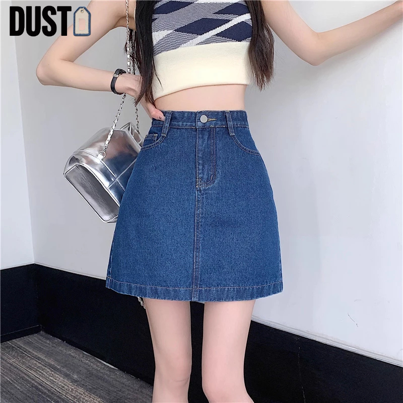 DUST-Rok Jeans Wanita High Waist Diskon Spesial 2025