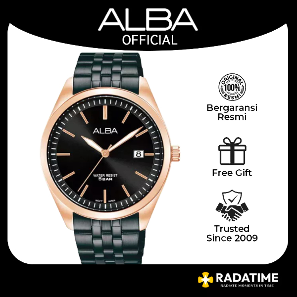 Jam Tangan Pria Alba 100% Original Rose Gold AS9S04 X1