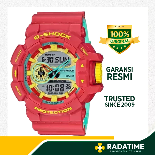 Jam Tangan Pria Casio G-Shock Special Color Models 100% Original Resin Red GA-400CM-4ADR