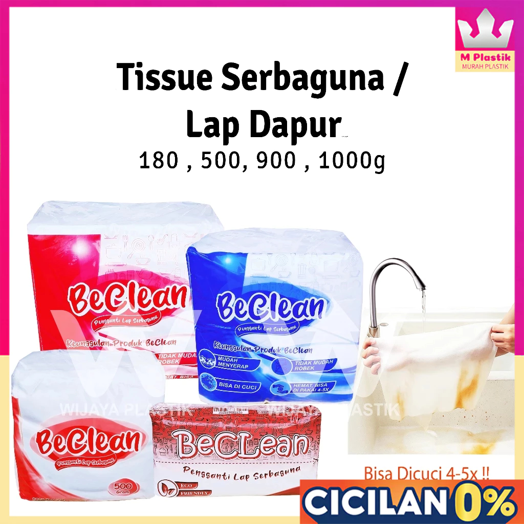 Tissue/Lap Dapur Serbaguna ( 180 500 900 1000g ) [BeClean] --- @Pack | 1/2KG 1 KG Tissue kompor lap 