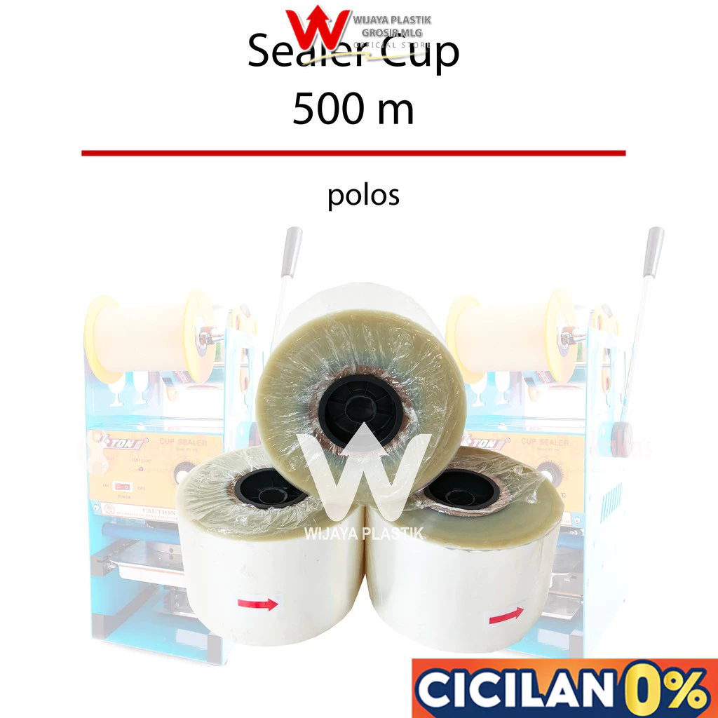 [PROMO] Plastik LID Cup Sealer ( 5000 ) Cup REAL  500 Meter Polos @Roll | seal pres polos bening pen