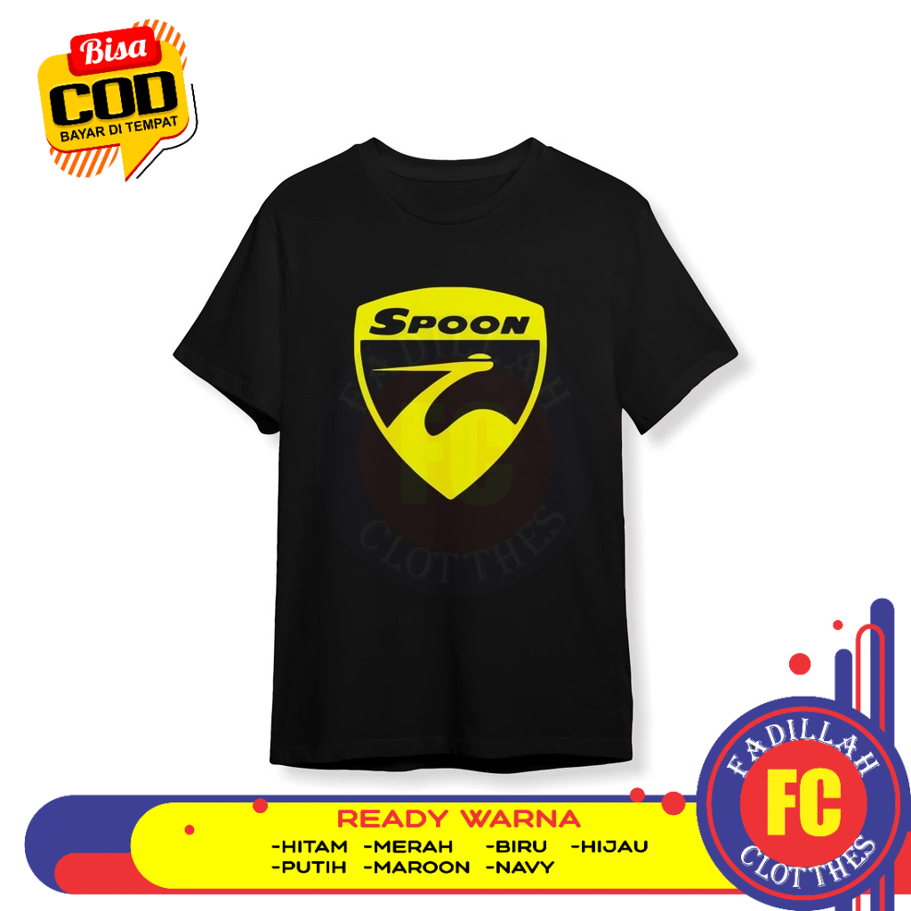 Baju Kaos Spoon Sports Logo Velg Pelek Mobil Racing Baju Otomotif