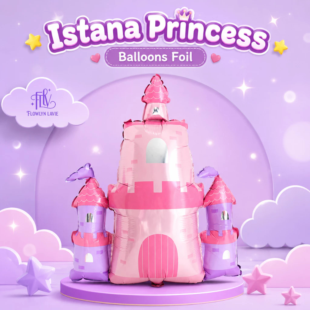 Balon Istana Princess | Balon Kastil Ulang Tahun Anak Dekorasi Birthday Girl -FLV