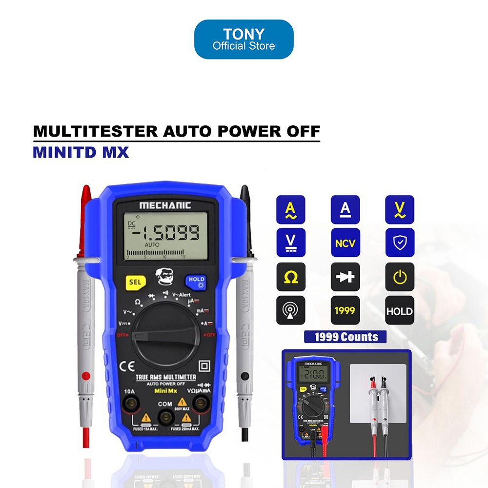 Mechanic MINITD MX Multitester Digital Original - Multitester Auto Power Off - Multitester Teknisi