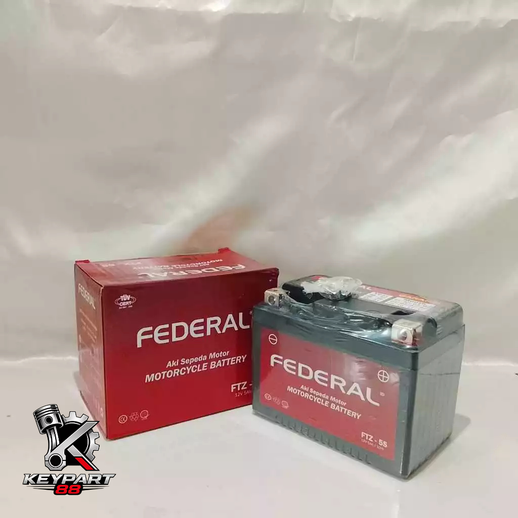 Accu/Aki Kering Motor 5A 5 Ampere Federal FTZ5S NANO GEL 100% Asli