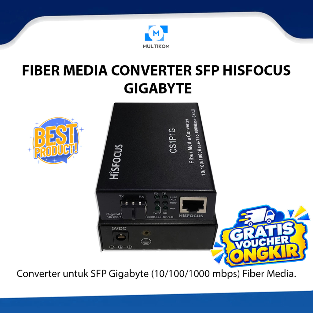 Fiber Media Converter SFP HISFOCUS Gigabyte