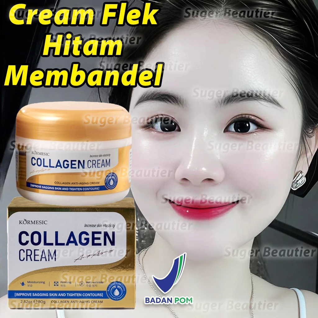 80gr Cream Collagen Siang Malam BPOM Krim Wajah Kolagen Cream Flek Hitam Membandel Cream Siang Malam