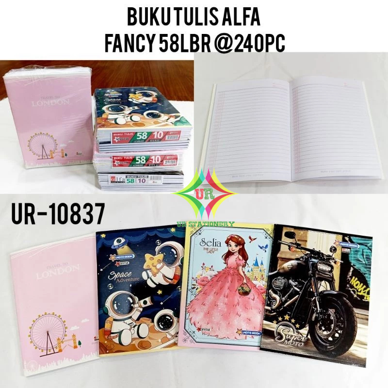 

(10 PCS)Buku Tulis Karakter Alfa 58 Lembar Buku Tulis Karakter Princes Astronot Sepakbola Mobil
