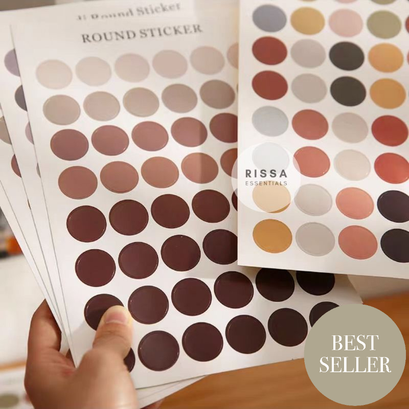 

[RISSA] Sticker Morandi Bulat Stiker Motif Poster Dinding Tumblr Wall Stiker Journal Buku Properti Foto Rissa Essentials