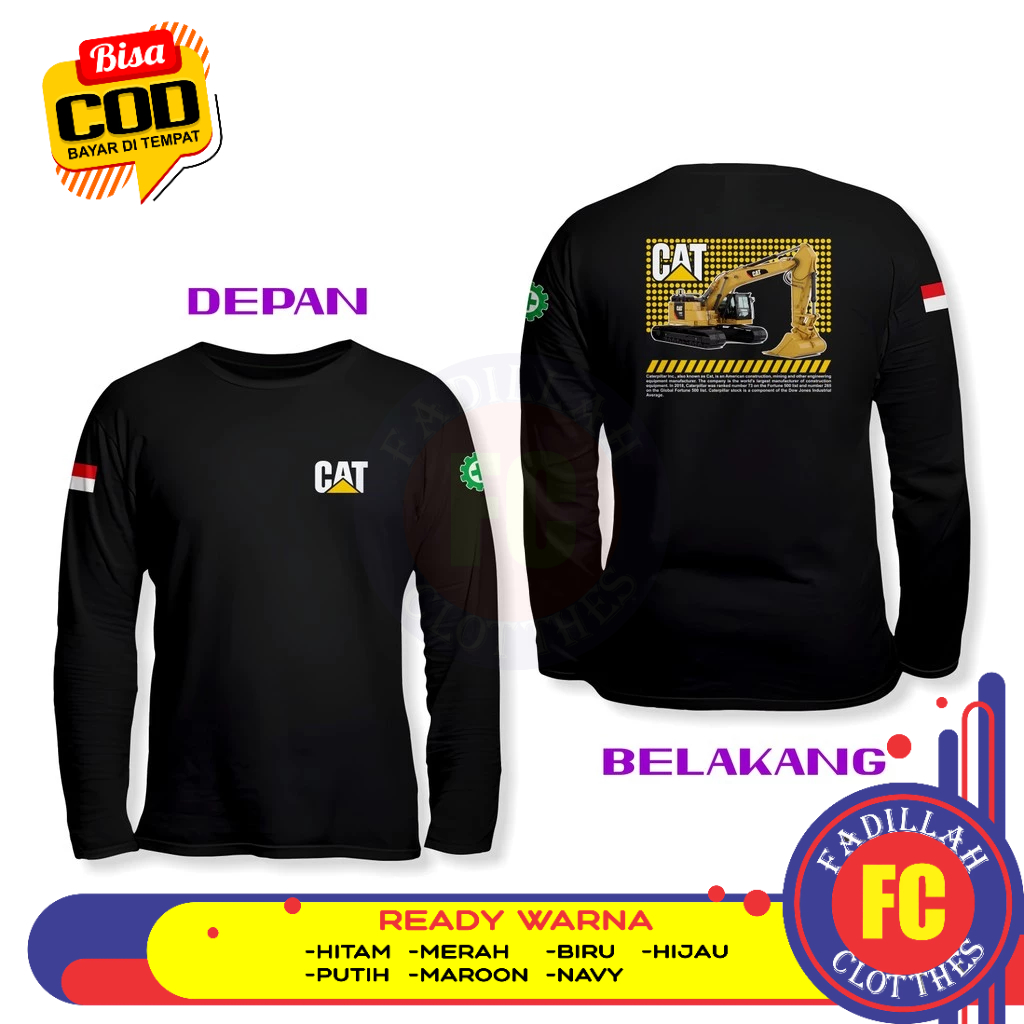 Baju Kaos Excavator Caterpillar Streetwaer DB Lengan Panjang Kaos Distro