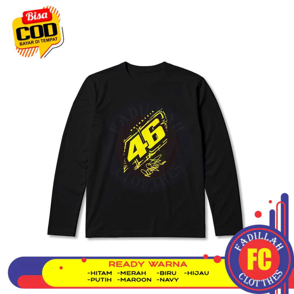 Baju Kaos Racing VR46 VRFORYSIX Lengan Panjang Baju Otomotif