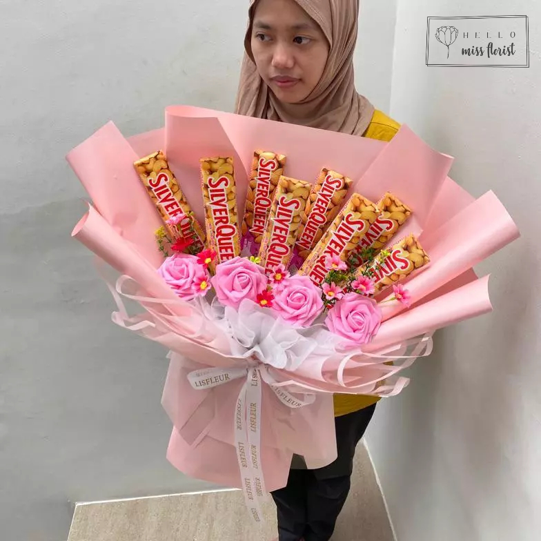 [Hello.Missflorist] Buket Coklat Jumbo Silverqueen 55 Gram
