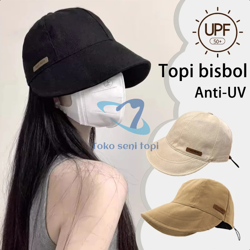 topi skena outfit topi pantai Dapat dilipat untuk bepergian topi baseball wanita