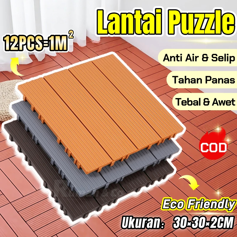Decking Tile PVC/30x30cm/Outdoor - Decking Tile Anti Air/Decking Tile Lantai Kayu Decking WPC/ COD