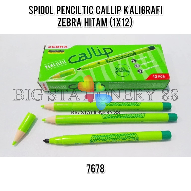 Spidol Pensiltic Callip Kaligrafi Zebra Hitam