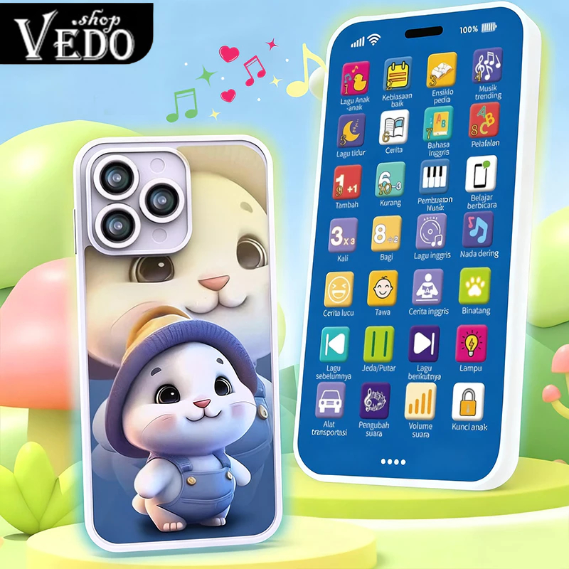 Mainan HP Anak ada Musik dan Audio Belajar Mainan Edukasi Anak Telepon pintar Mainan Handphone Boba