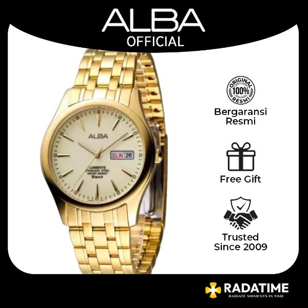 Jam Tangan Pria Alba 100% Original Gold AXND46 X1