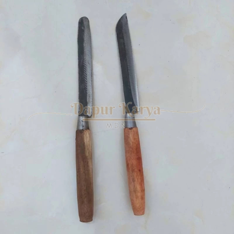 Pisau Bali Iris Garnis Runcing Bundar Gagang gg Kayu - Dapur Karya Mdn