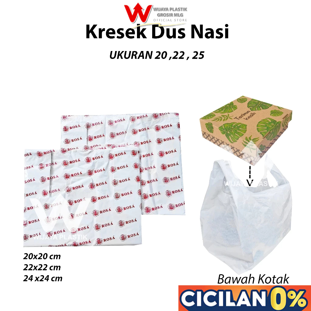[PROMO] Kresek Dus Putih Polos [Rosa & King] (u/ Dus 18/20/22/25) --- 50 pcs @Pack | u/ Dus Nasi Kue