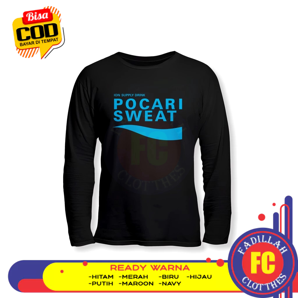 Baju Kaos Pocari Sweat Logo Lengan Panjang Kaos Distro
