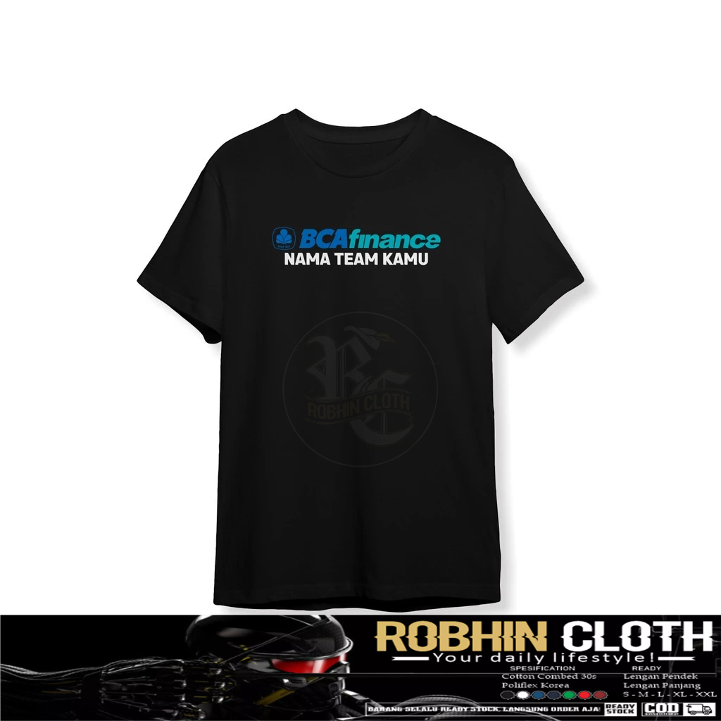 Kaos Baju BCA Finance Logo Gratis Nama Team Kamu Baju Perusahaan