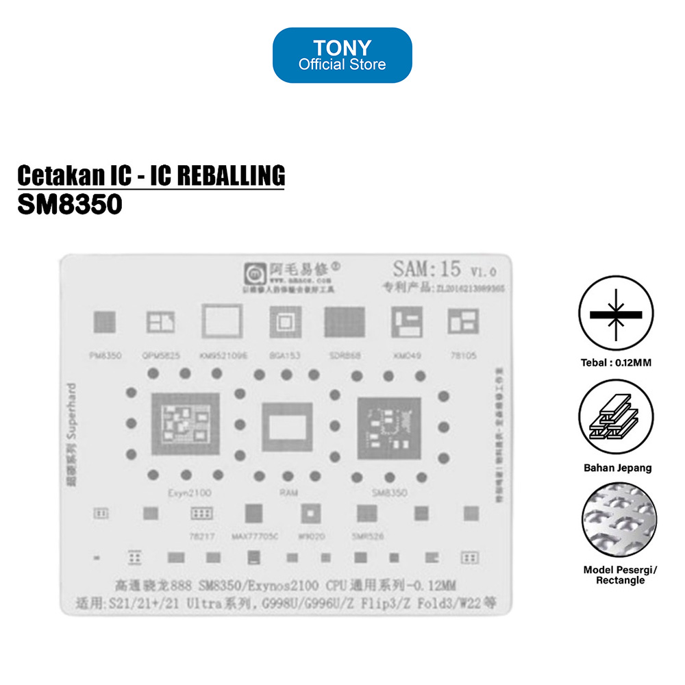 Cetakan IC Amaoe Sam:15 Qualcomm Snapdragon 888 SM8350/Exyn2100 Cpu Universal Series -0.12Mm Origina