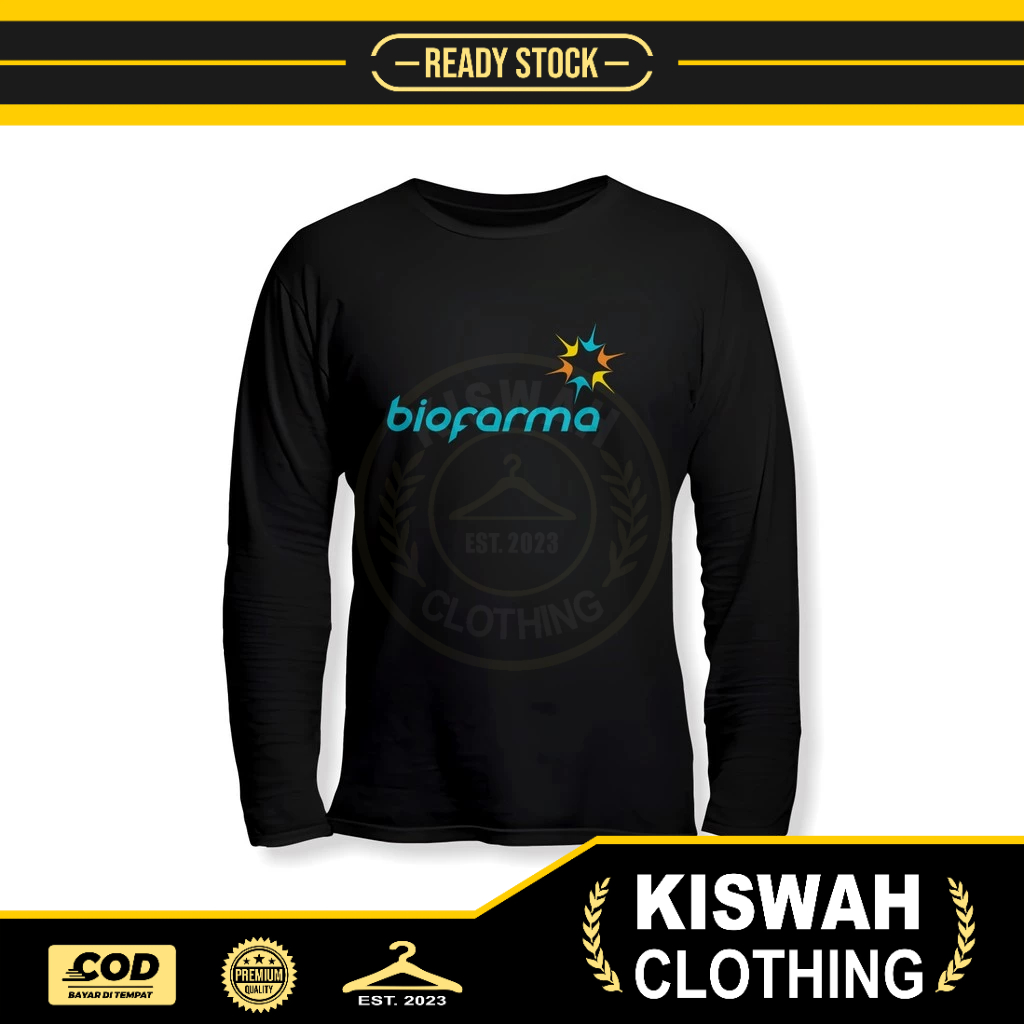 Kaos Tshirt BIOFARMA Logo Lengan Panjang Baju Kesehatan