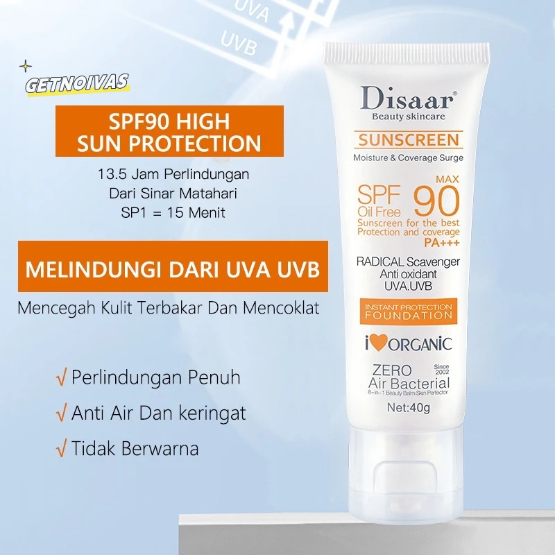 DISAAR Sunscreen SPF 90 PA+++ Sunblock Wajah Dan Badan UV Protection Moisturizer Whitening SunScreen