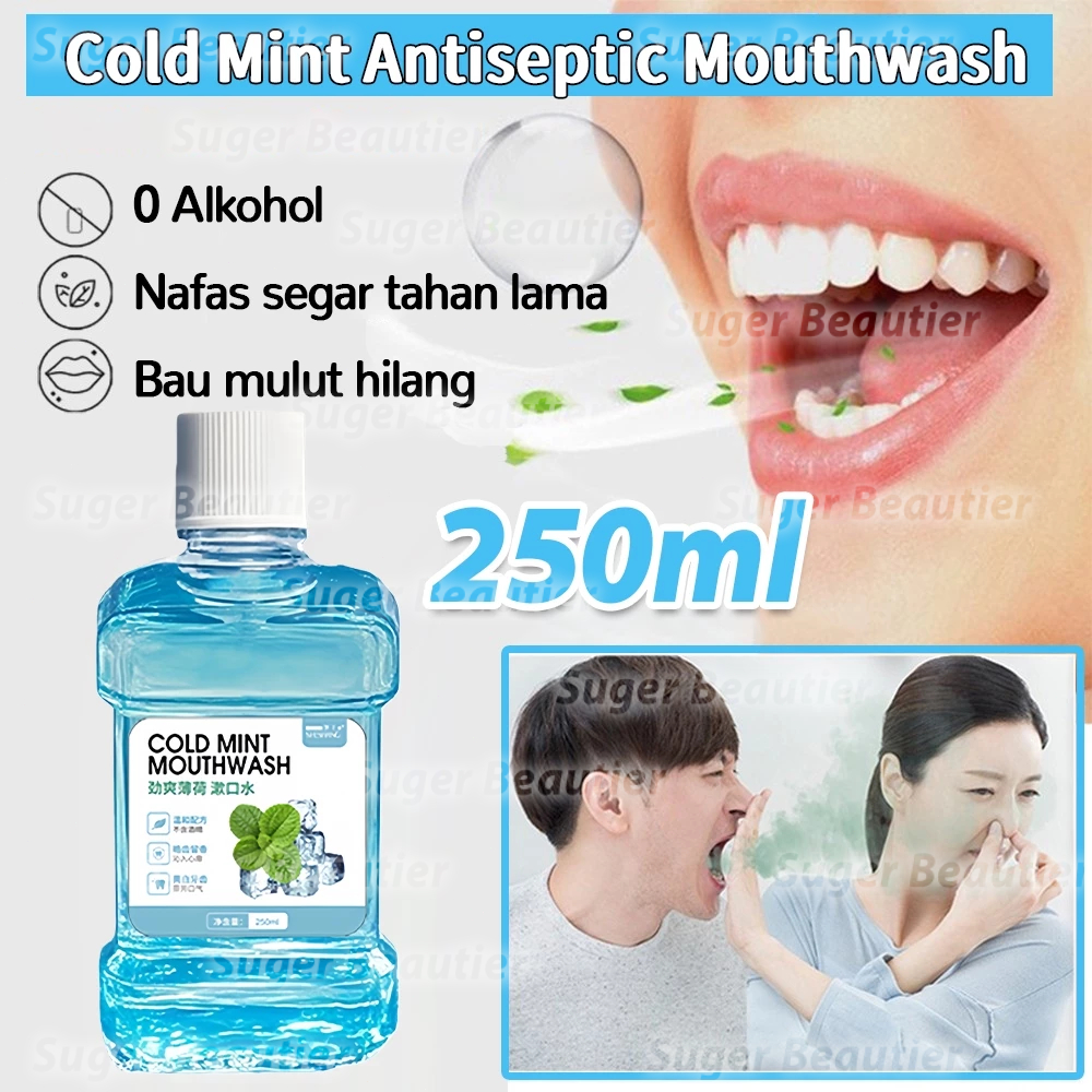 Cold Mint Antiseptic Mouthwash 250Ml Probiotic Mouthwash Obat Kumur Antiseptik Mouthwash Fresh Mint