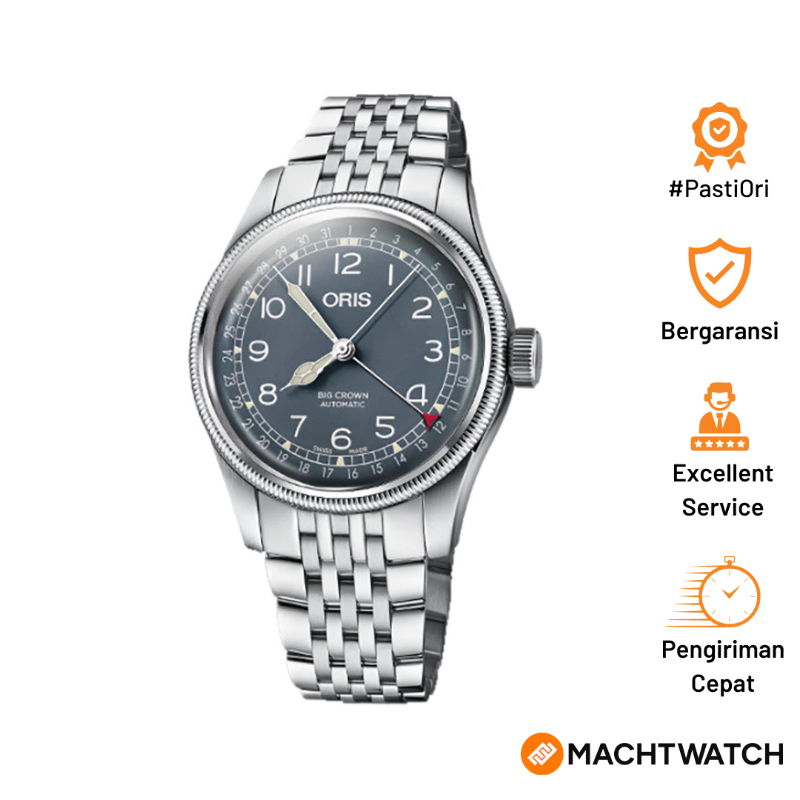 Jam Tangan Pria Oris Big Crown Pointer Date 01-754-7741-4065-07-8-20-22 Men Blue Dial Stainless Stee